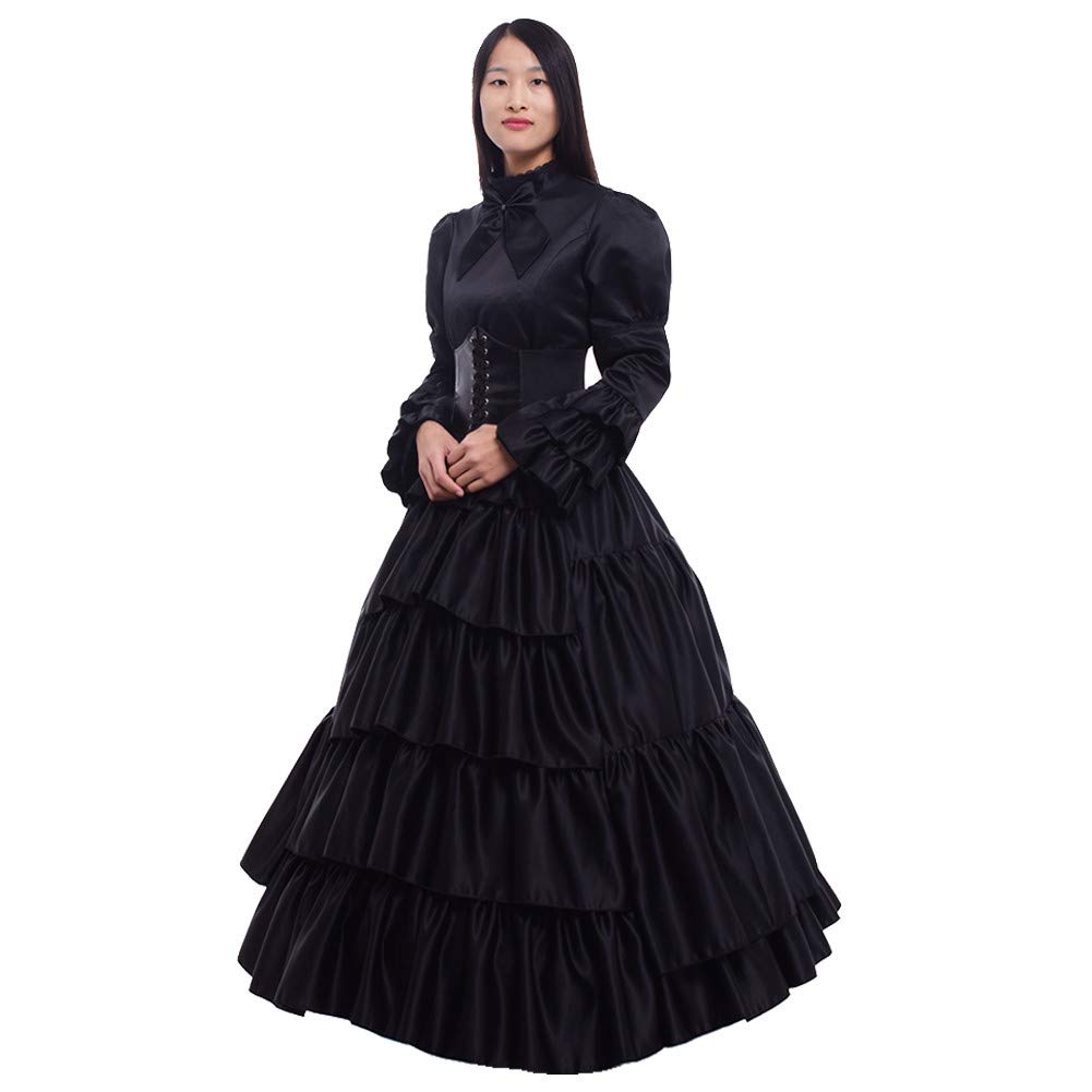 GRACEART Women Gothic Victorian Rococo Dress Costumes Balck M