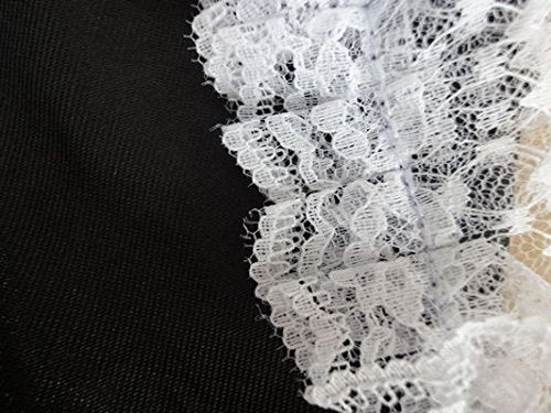 JJ-GOGO Women's French Maid Costume Sexy Black Satin Halloween S-5XL (4XL)