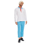 Halloween Adult Costume Tops Men's Cotton Long Sleeve Shirts with Scarf Cosplay Costume (3X-Large)