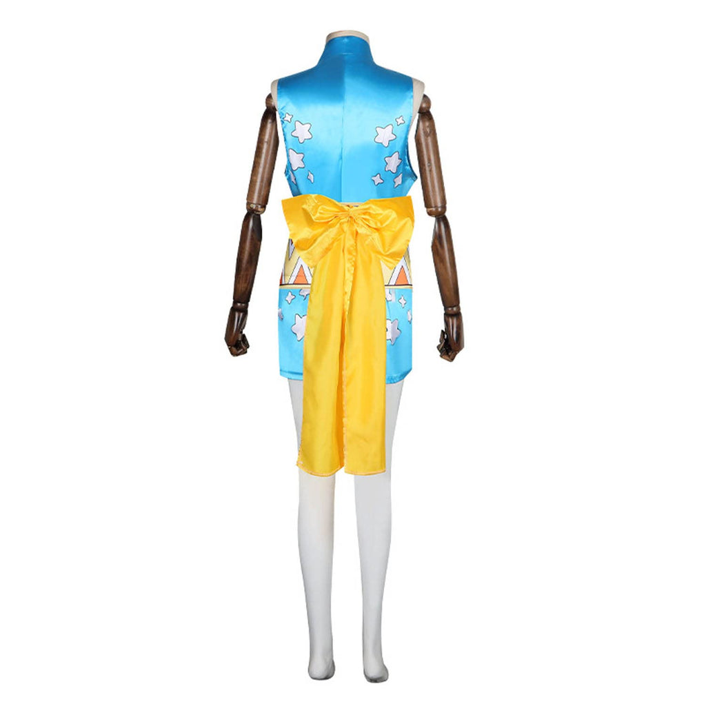 bbganlian Anime Character Wano Country Nami Cosplay Costume Outfit Role Play Uniform Wig Full Set Halloween Dress Up Suit (S)