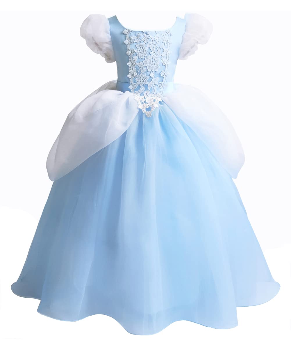 Girls Cinderella Costumes Halloween Princess Dress Up Fancy Birthday Party Ball Gown
