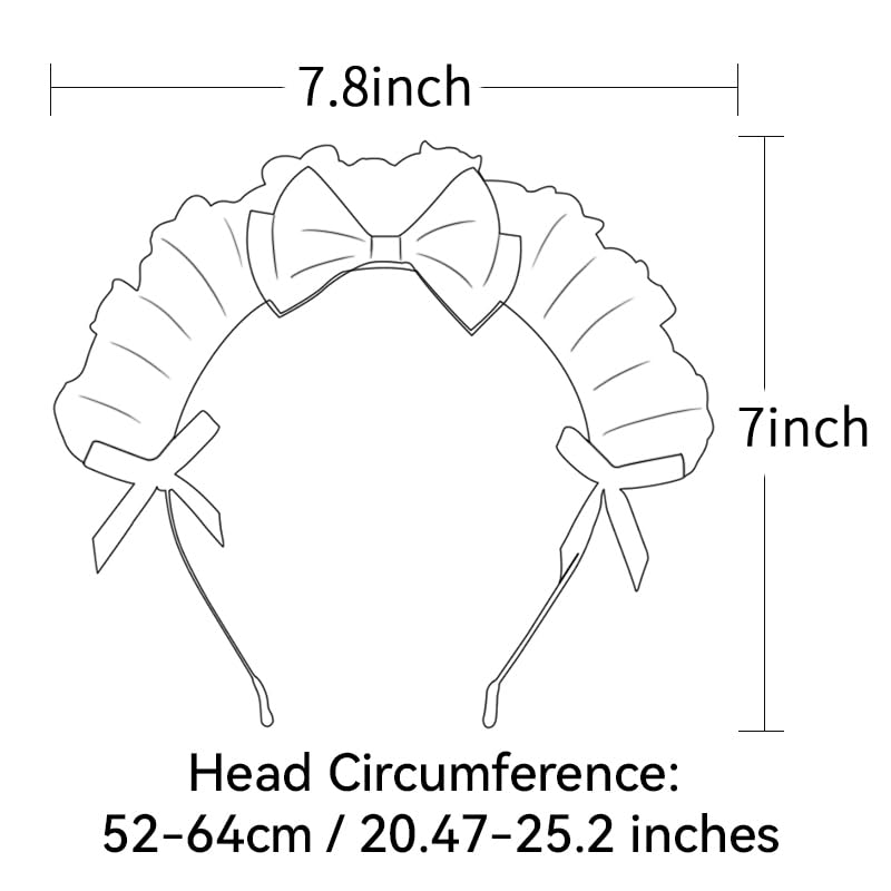 C-ZOFEK Women's French Maid Headband Ribbon Lace Kawaii Headwear Headpiece for Halloween Christmas Costume