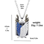 FAN X JEWELRY AOT Wings of Freedom Pendant Necklace - Shingeki No Kyojin Anime Chain - Gifts for Men Women and Fans