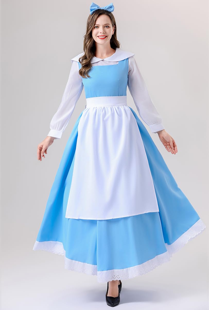 Beauty Belle Costume Dress Beast Costume Dan Stevens Halloween Maid Dress Fancy Party Dress Up 2XL