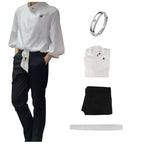 ETEBAS Okkotsu Yuta Costume Cosplay Yuta Uniform Suit Ring Outfit Full Set(XS,Ring)