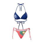 iSHOWcos Nico Robin Cosplay Bikini Women Sexy Triangle Bikini Halter Two Piece Set Swimsuit String Tie Side Bathing Suit (Large)