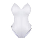 Womens Bunny Costume Girl Suit Senpai Cosplay Anime Role Costume One Piece Bodysuit Removable Padded with Stockings Set(White S)