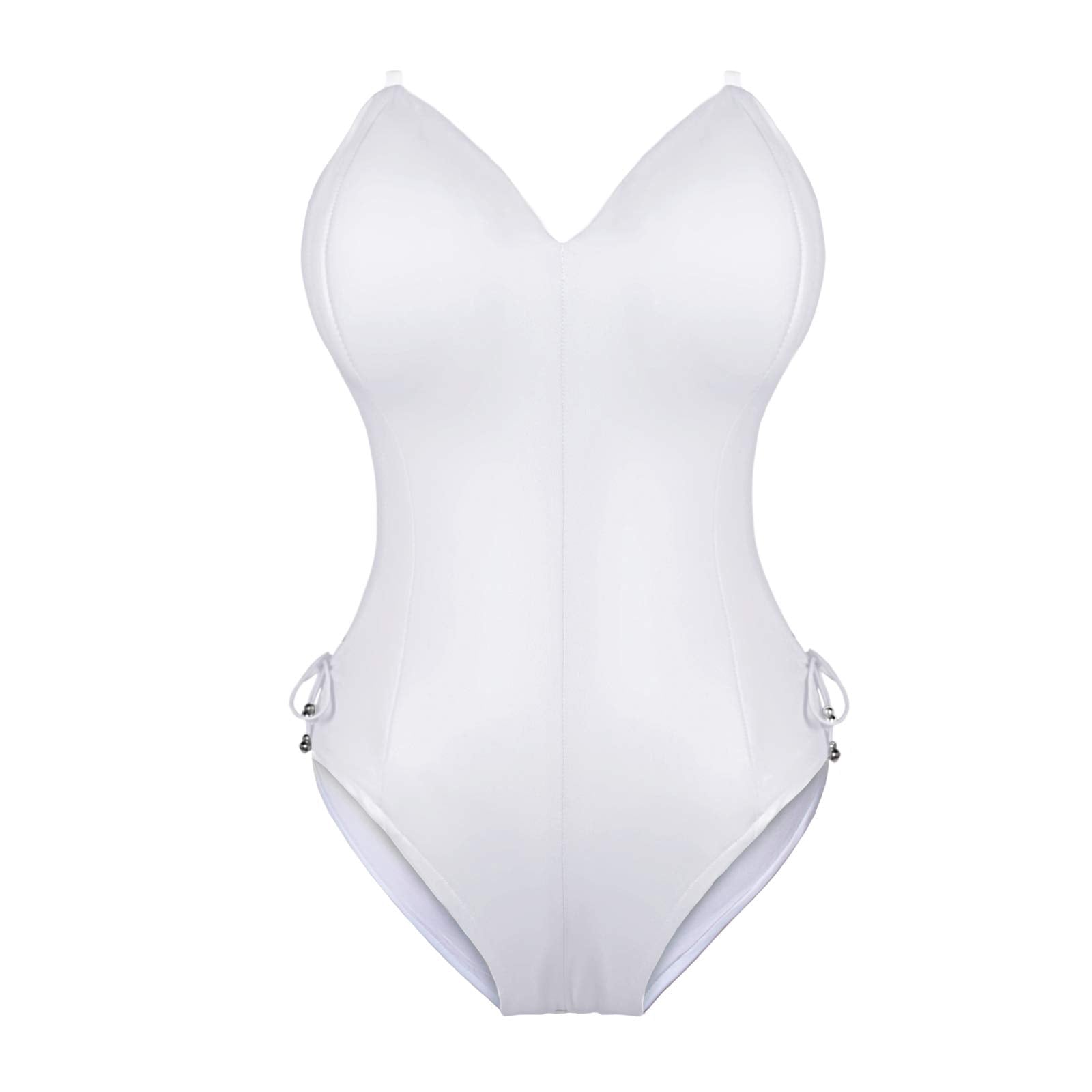 Womens Bunny Costume Girl Suit Senpai Cosplay Anime Role Costume One Piece Bodysuit Removable Padded with Stockings Set(White S)