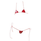 JasmyGirls Leather Micro Bikini Extreme Anime Lingerie Sexy Cosplay Outfit Japanese Bra Panty Set Two Piece Thong Swimsuit