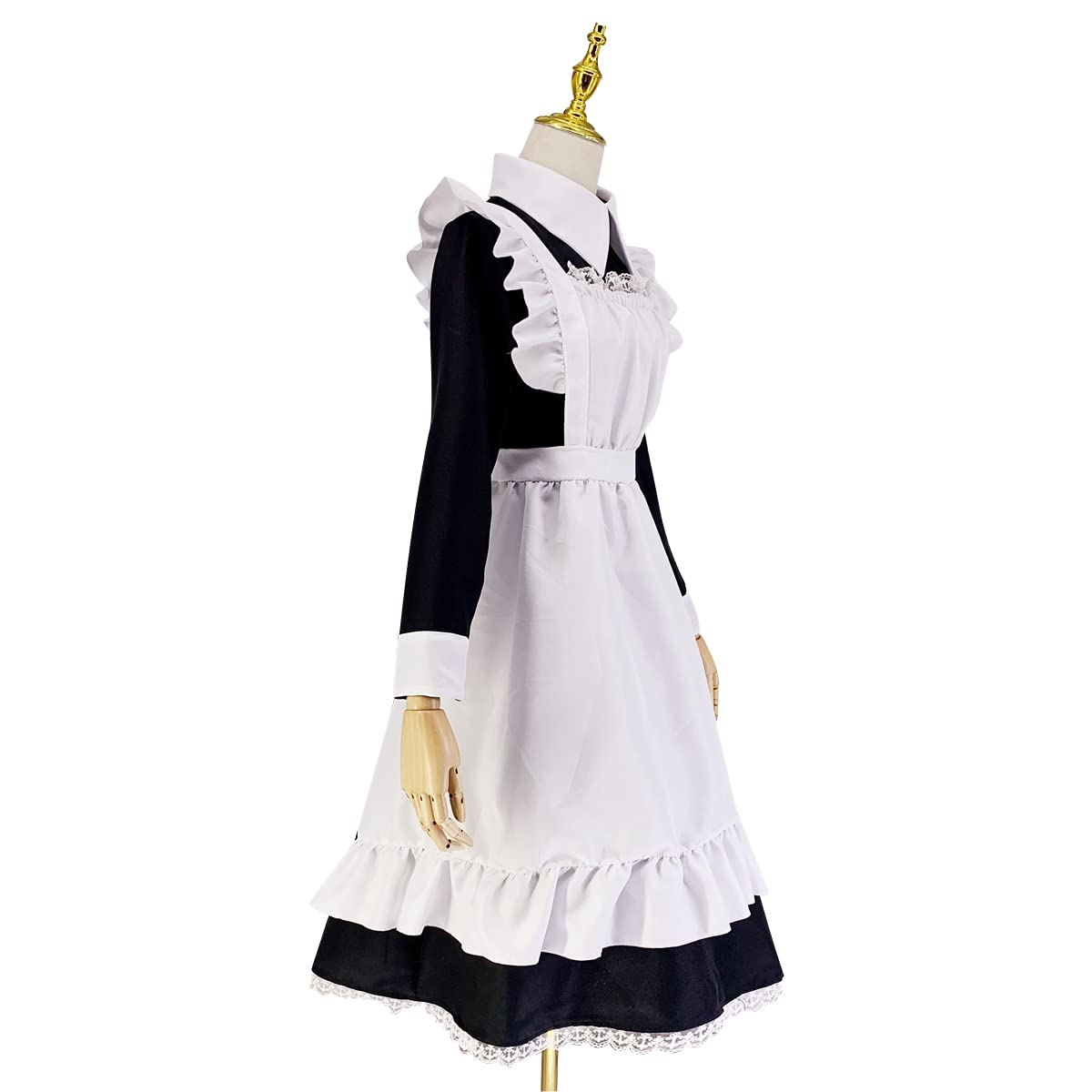 chigemianbaoba Womens French Maid Costume Anime Party Uniform Lolita Outfits Fancy French Apron Dress for Halloween Cosplay (Longsleeve,XXL)