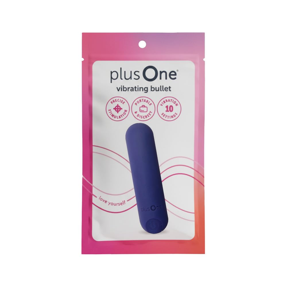 plusOne Bullet Vibrator for Women, Mini Vibrator Made of Body-Safe Silicone, Fully Waterproof, USB Rechargeable, Sex Toy Personal Massager with 10 Vibration Settings, Purple