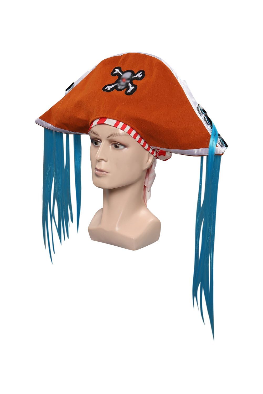 Taiture Adult Buggy Hat Cosplay Costume Men Buggy Captain Skull Pirate Hat Cap Kerchief Headwear Halloween Masquerade Props (Buggy Hat, One size)