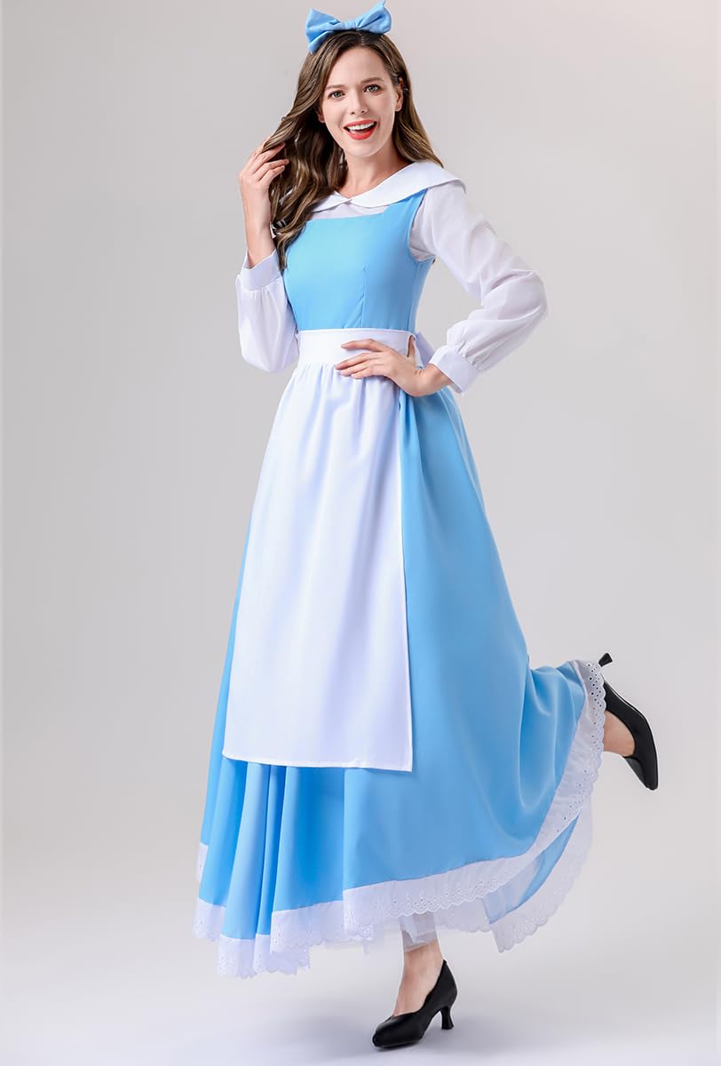 Beauty Belle Costume Dress Beast Costume Dan Stevens Halloween Maid Dress Fancy Party Dress Up 2XL