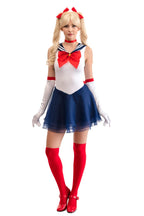Playhaus Costumes Sailor Costume – Women Anime Moon Diva Outfit, Adult Halloween Festival Party Cosply Set (Navy Blue, S)