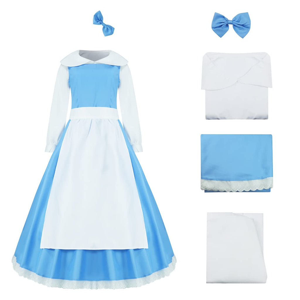 Beauty Belle Costume Dress Beast Costume Dan Stevens Halloween Maid Dress Fancy Party Dress Up 2XL