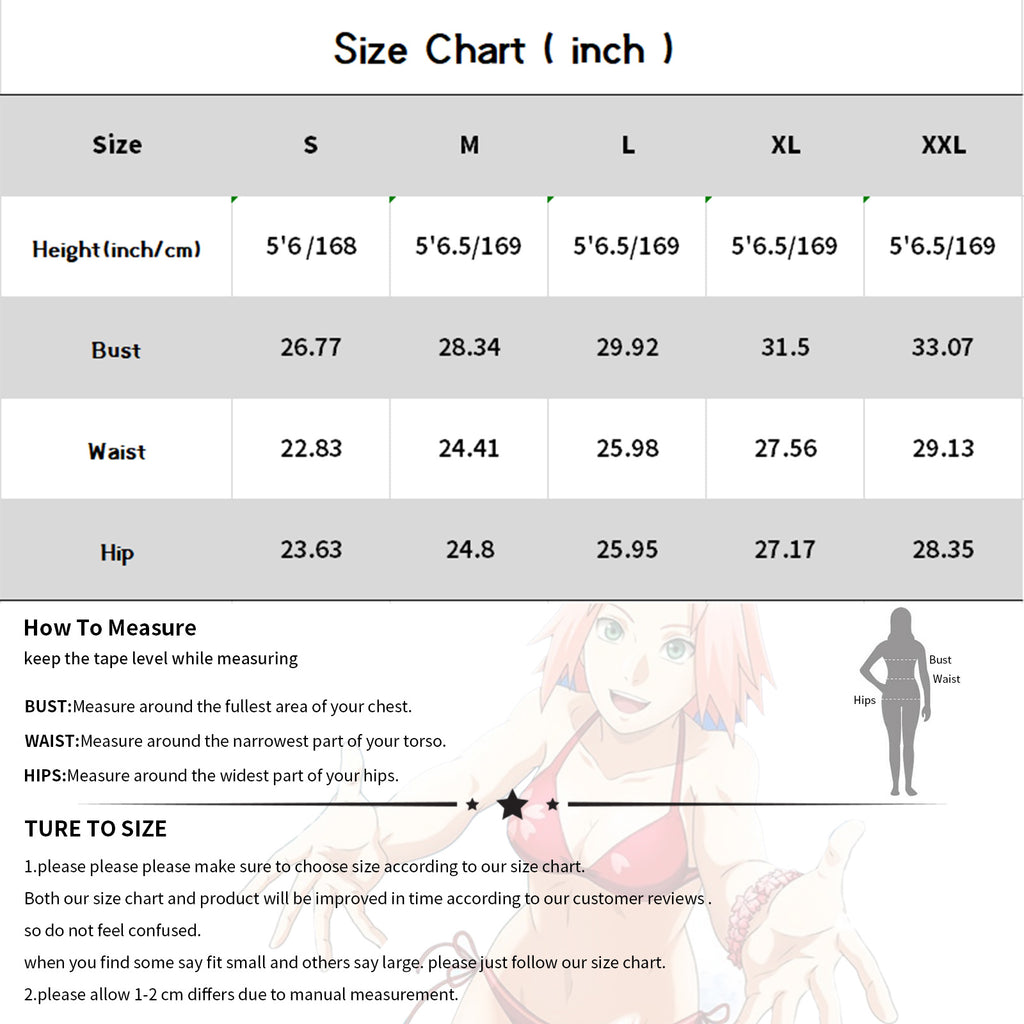 Womens Anime Bikini Swimsuit Cosplay Bathing Suit Japanese Cartoon Swimwear Rave Outfit