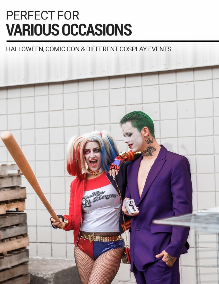 COCO BRANDS Suicide Squad Harley Quinn Daddy Little Monster Halloween Costume Cosplay for Women White Raglan T-Shirt