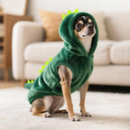 Idepet Dog Halloween Dinosaur Costume,Cute Cosplay Outfit for Small Dogs Fleece Winter Puppy Hoodie Warm Sweater Vest Coat Apparel for Pet Cat Chihuahua Bulldog Pug Yorkie(Small)