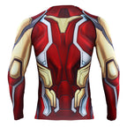 HIMIC E77C 3D Super Hero Close-Fitting Quick-Drying Elastic Sport Cosplay T-Shirt Long Sleeve (Large, Iron Long Sleeve 4)
