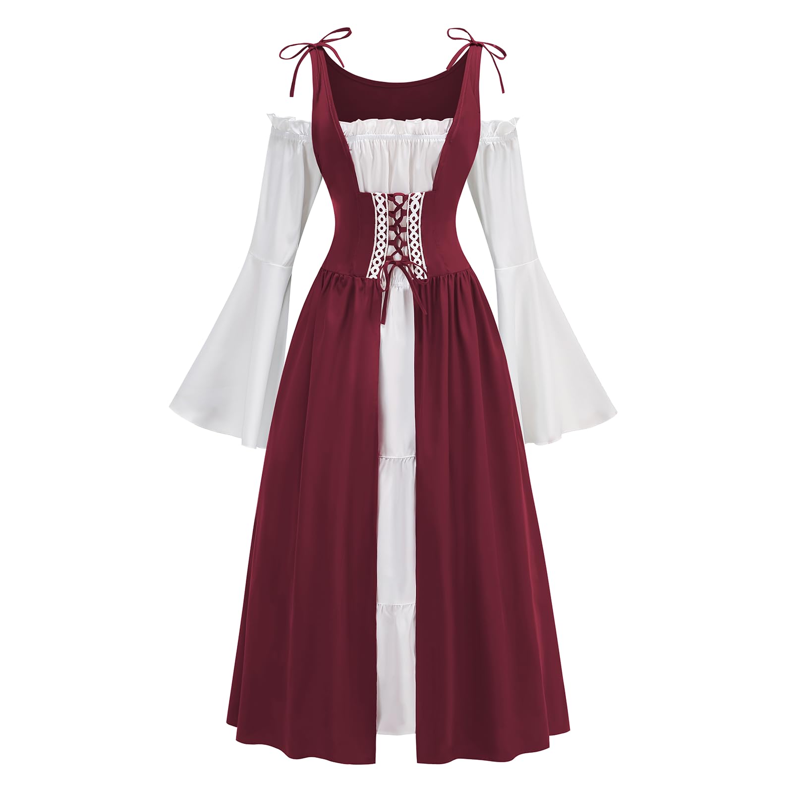 YTWS Renaissance Witch Vampire Pirate Costume Dress for Women Viking Victorian Goth Elf Fairycore Halloween Party Cosplay