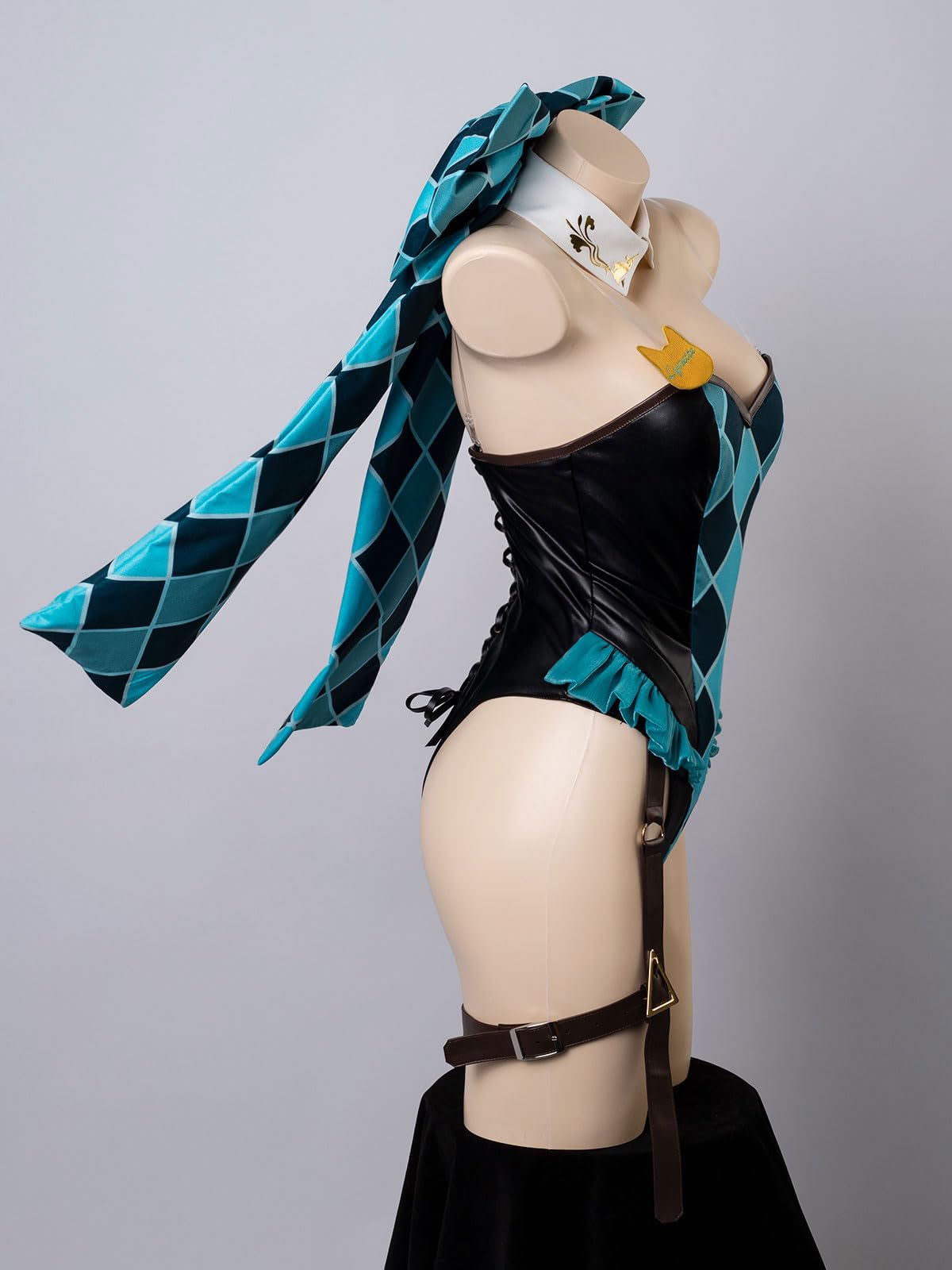 Cosfun Women Genshin Swimsuit One Piece Bunny Bodysuit Bunny Costume Genshin Lynette Cosplay Swimsuit Jumpsuit Suit FY0019 XS