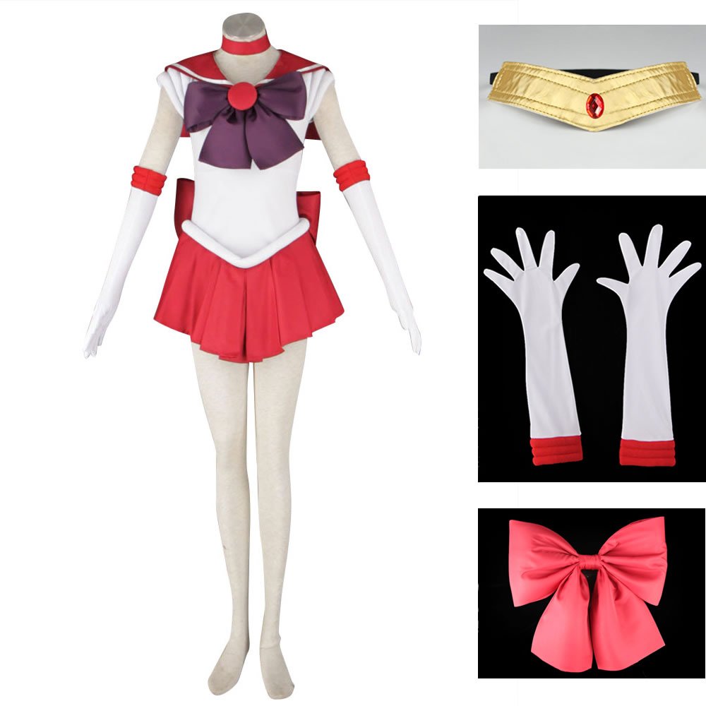 OURCOSPLAY Women's Hino Rei Cosplay Costume 6 Pcs Set (Women XS)