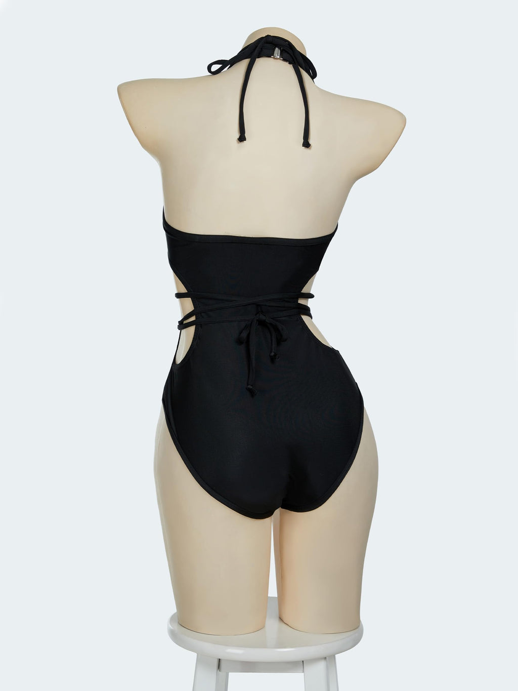 MEOWCOS Women One Piece Swimsuits with Skull Design Cut Out Gothic Swimsuit Bathing Suit Black