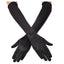 Lansian Long Black Opera Party Gloves for Women 1920s 20s Satin Gloves Elbow Length Bridal Evening Dress Costumes, 21''