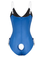 Womens Bunny Costume Girl Bodysuit Anime Role Costume senpai Cosplay Bodysuit One Piece stockings set（Blue M