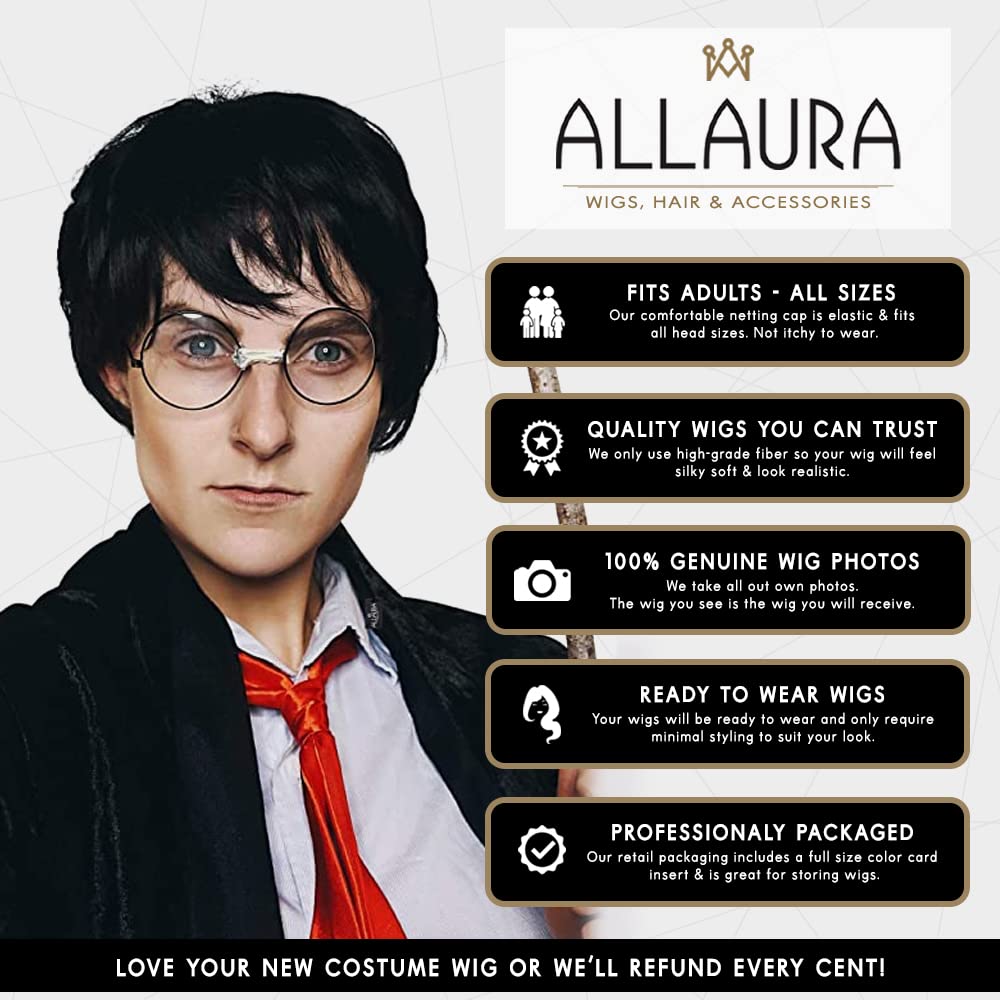 ALLAURA Compatible with Sonny Bono Wig – 60s 70s Men’s Short Brown Wig + Mustache for Hippie, Singer, TV Star, Cop, Detective Costumes – Liberty Duo, Limu & Doug, Uncle Rico, Retro Halloween Outfit