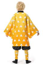 Seaehey Kids Agatsuma Zenitsu Cosplay Kimono Outfit Japanese Suits Halloween Costume,Small
