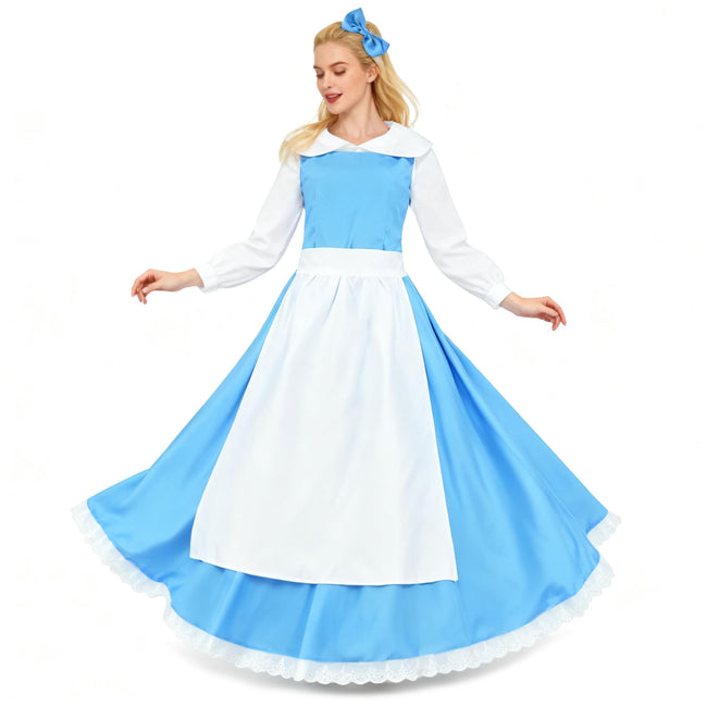 Beauty Belle Costume Dress Beast Costume Dan Stevens Halloween Maid Dress Fancy Party Dress Up 2XL Hover Image