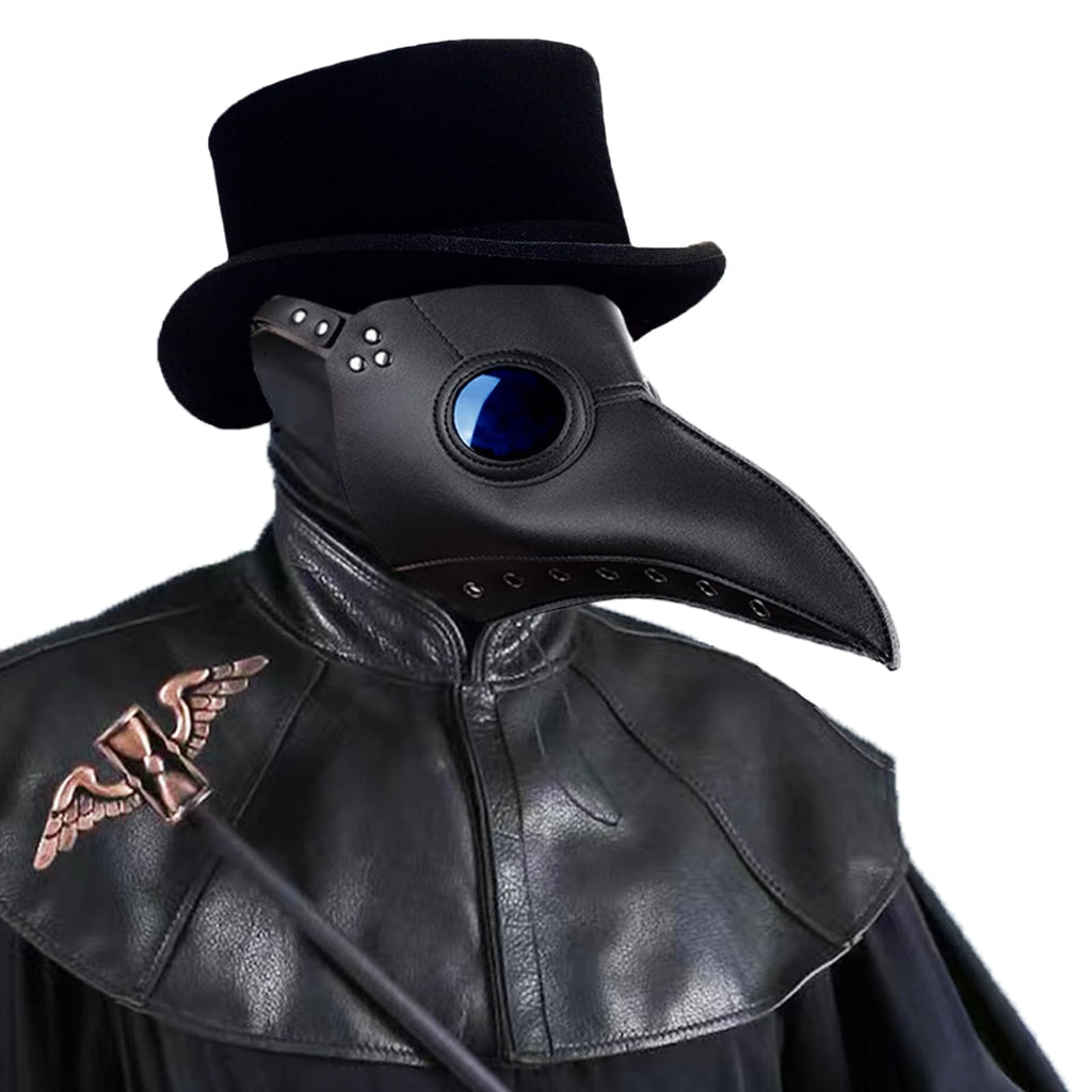 Raxwalker Halloween Plague Doctor Mask Steampunk Cosplay Costume Bird Beak Mask Long Beak Raven Masks Prop for Men and Boys(1 Pc Black)