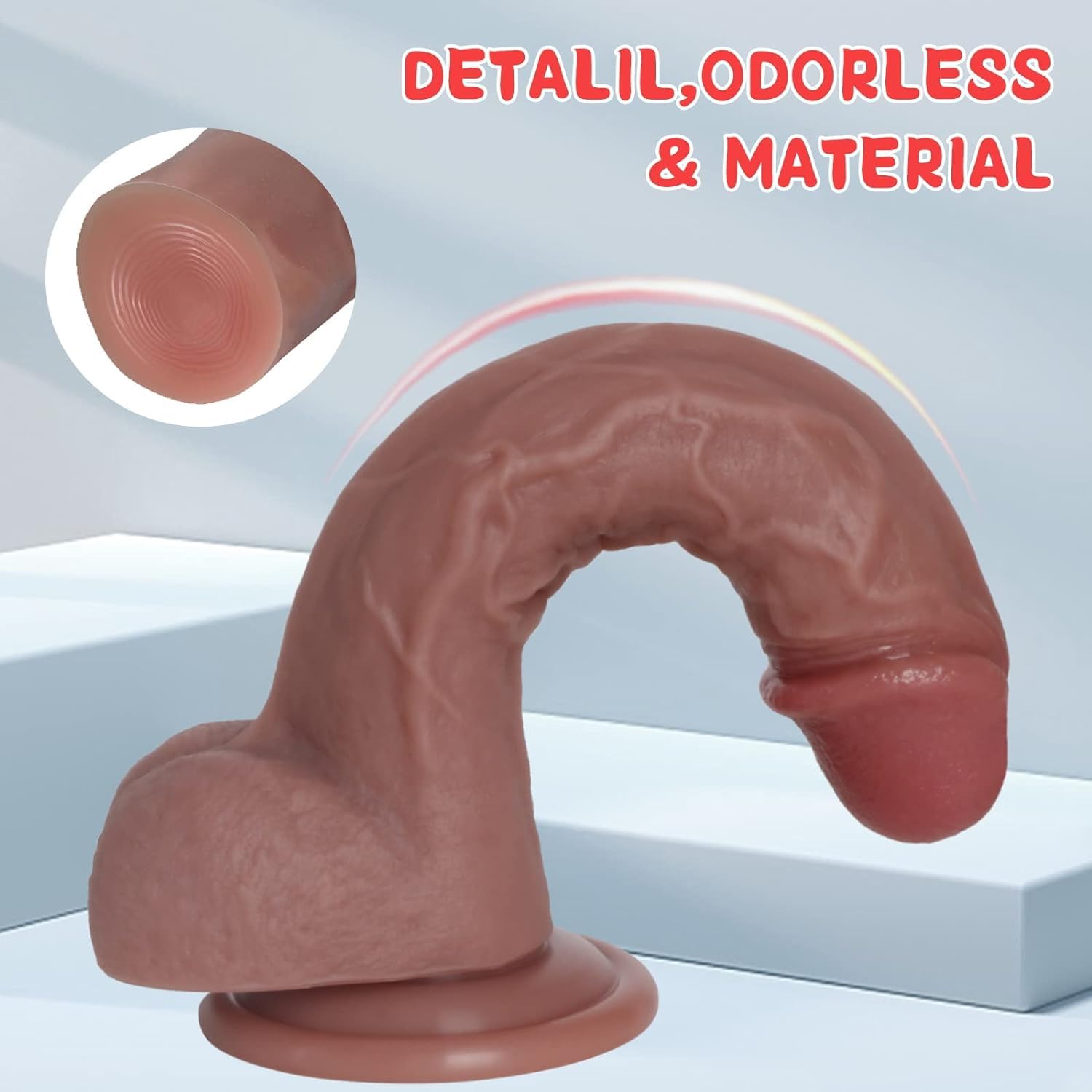 Realistic Dildo for an Unforgettable Lifelike Experience, 7.8 Inch Silicone Dildo with Strong Suction Cup for Hands-Free G Spot & Anal Play, Body-Safe Adult Sex Toy for Women & Couples