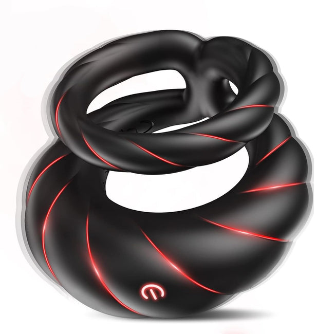 Vibrating Cock Ring Sex Toys for Men - Penis Ring Vibrator with 10 Vibrations, Adult Male Sex Toy for Longer Harder Stronger, Double Penis Vibrators Dildo, Couples Mens Male Adult Sex Toys S&M Whips Hover Image