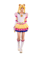 OSIAS Women Anime Tsukino Usagi Cosplay Costume with Light Up Chest Ornament and Starry Layered Skirt (L)