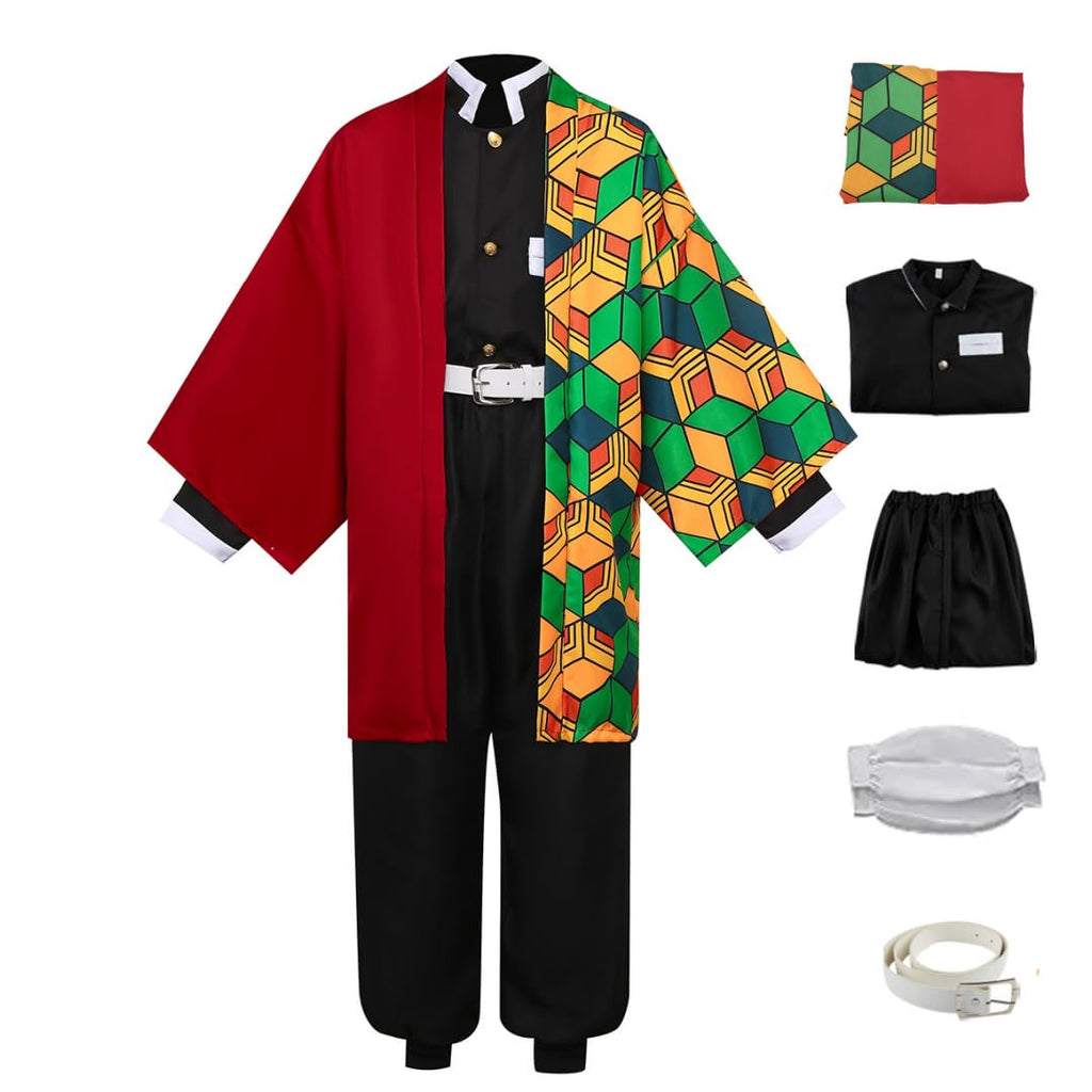 ToouYoor Men Anime Costume Cosplay Kimono Suit Outfit Halloween Costume(Red,L)