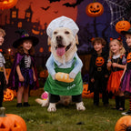 Dog Halloween Vampire Devil Cloak Cape, Red Black Classic Pet Costume for Small Medium Large Dogs, Holiday Cosplay Special Events (Chef-Green, B1)