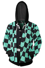 Baycon Anime Hoodies Cosplay Costume Zip up Jacket Sweatshirt Top (L, Kamado Tanjirou)