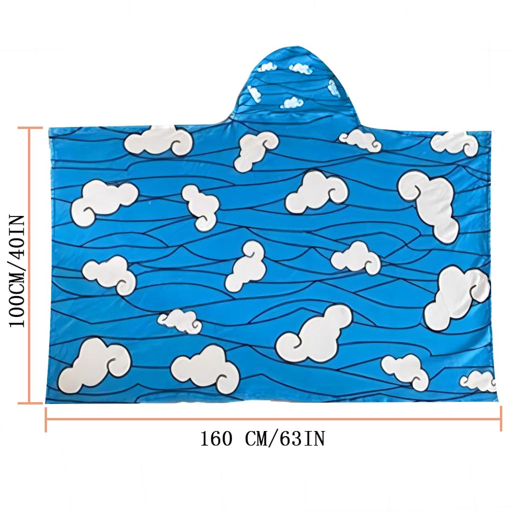 Juejuezi Hooded Wearable Blanket Hoodie Throw Blanket Cloak Cosplay Costume Shawl Wrap Nap Quilt 160x100 cm/63x40in(Blue,One Size)