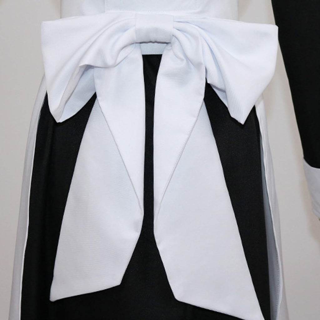 YJCOS Women's Classic Maid Long Dress Black and White Apron Lolita Housekeeper Cosplay Costume Uniform