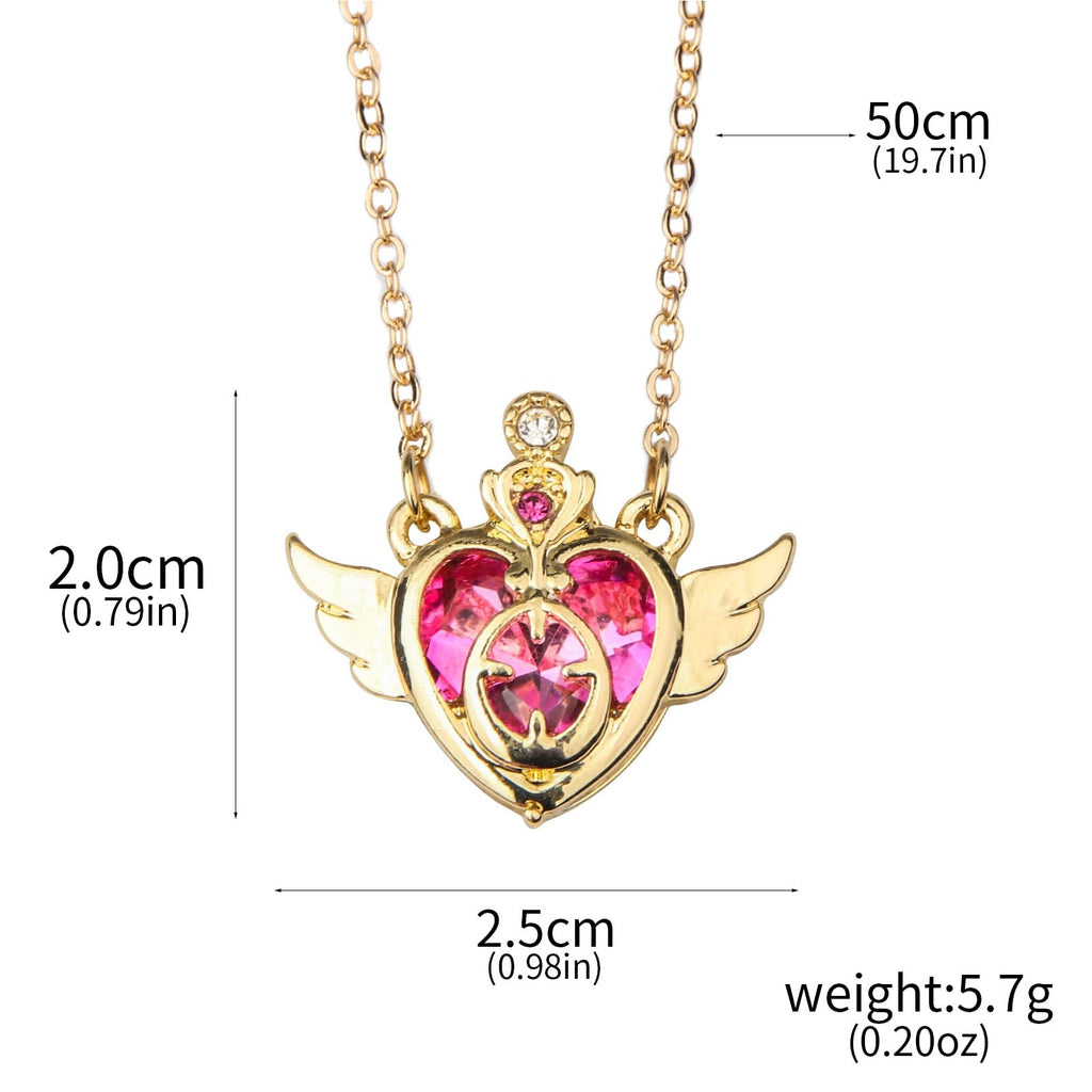 POYAMUSE Anime Guardian Star Pendant Necklace for Women Tsukino Usagi Cosplay Jewelry-heart