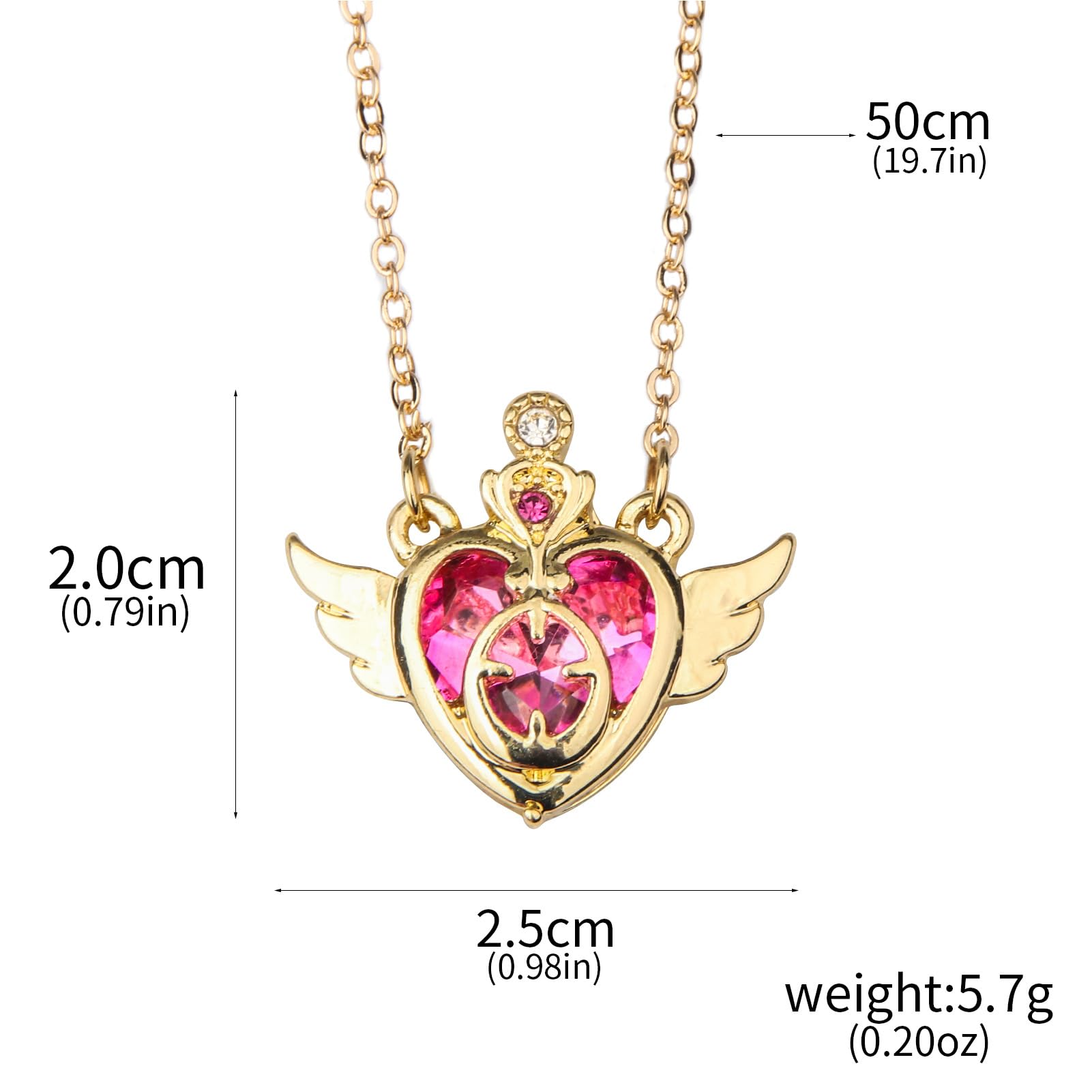 POYAMUSE Anime Guardian Star Pendant Necklace for Women Tsukino Usagi Cosplay Jewelry-heart