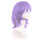 MapofBeauty 14 Inch/35 cm Short Cosplay Wolf Tail Synthetic Side Bangs Party Wig (Light Purple)