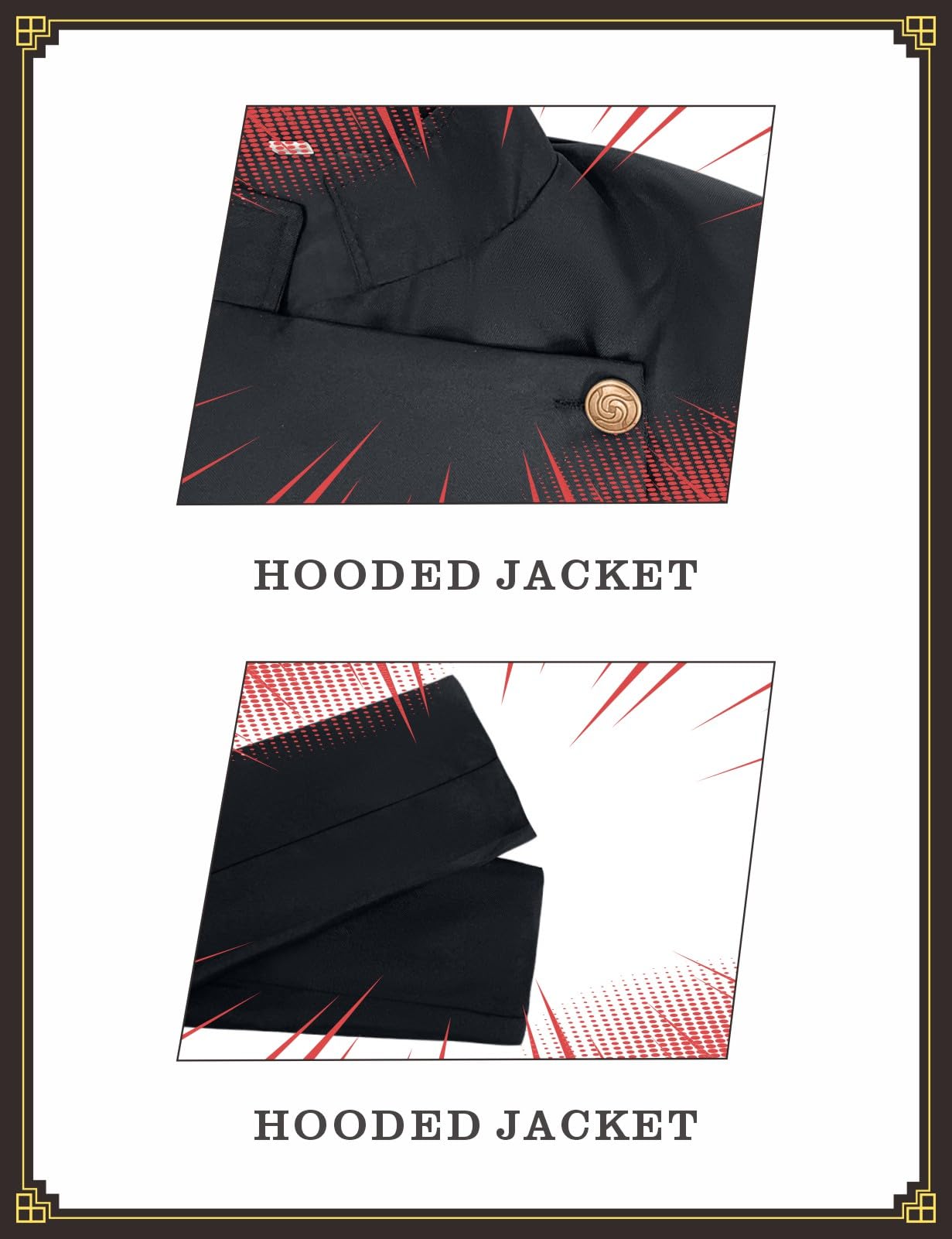 ABOJJFAC Black Cosplay High School Uniform With Earrings Wig Anime Jacket Pants Full Set For Halloween Costume (WigUniform, XXL)