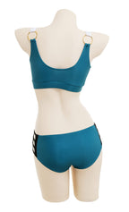 haikyuu Womens Bikini Swimsuit Anime Style Bathing Suit Japanese Cartoon Swimwear (Aqua Blue, X-Large)