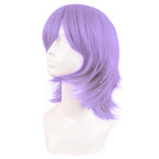 MapofBeauty 14 Inch/35 cm Short Cosplay Wolf Tail Synthetic Side Bangs Party Wig (Light Purple)