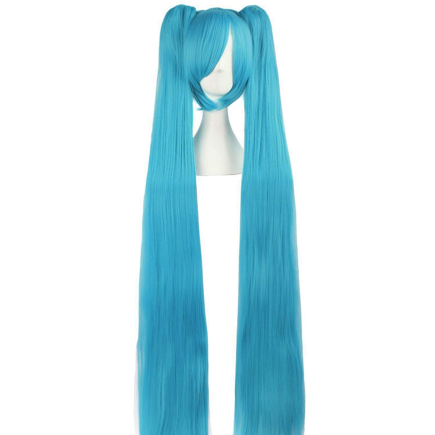 MapofBeauty 47"/120cm Fashion Long Straight wig Cosplay wig (Cyan Blue)