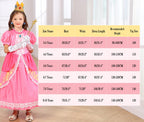 Luzlen Pink Costume for Girls Kids Dress Up Halloween Carnival Cosplay Party Outfit, Pink, 5-6 Years(Label 120)