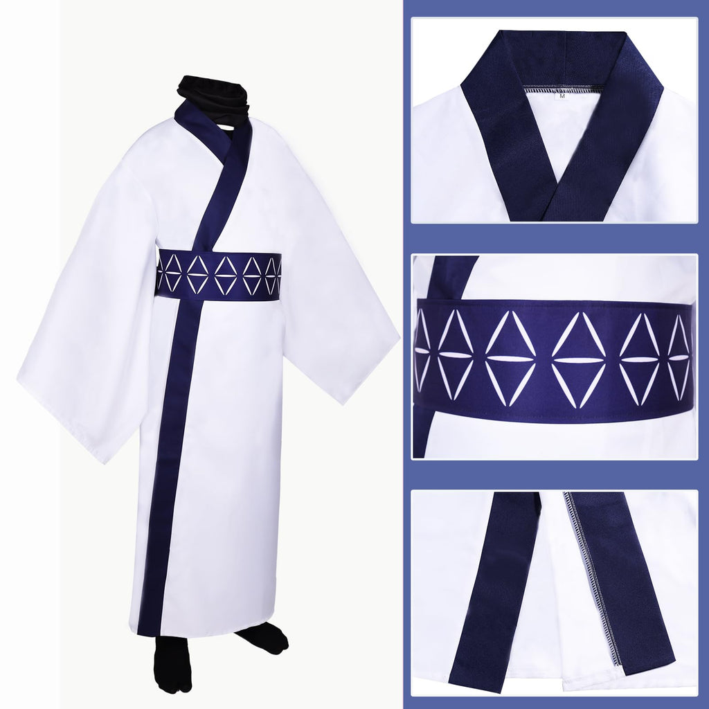 yyleasar Ryomen Sukuna Kimono Halloween Outfit Anime Cosplay Costume Men Robe Uniform Full Set for Dressing With socks obi sticker wig (S)